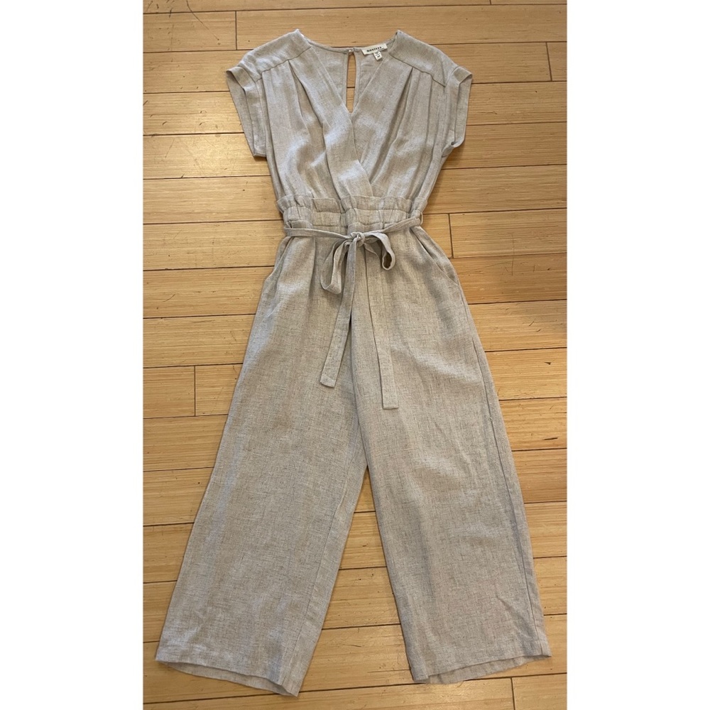 Monteau Linen Jumpsuit Cropped/Culottes Leg